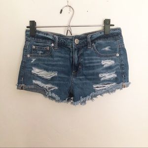 AE | Jean denim destroyed frayed shorts size 0
